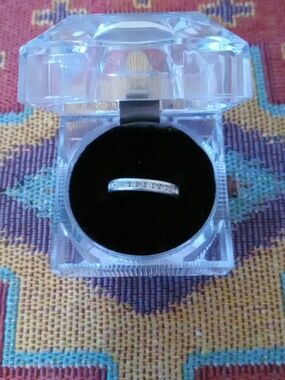 Sparkle Allure Silver Plated Band Ring Size 6